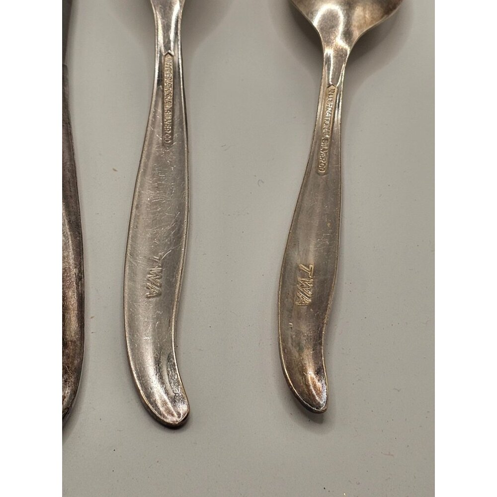 Vintage TWA Trans World Airlines In-Flight Flatware Set Of 4 International Silve - Picture 7 of 10